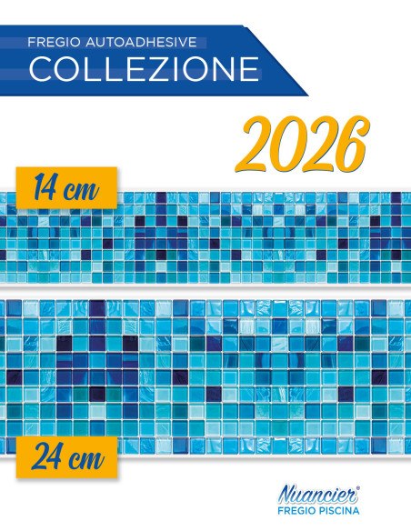 Frise autocollante Oceane piscine 14 ou 24 cm sur 5m