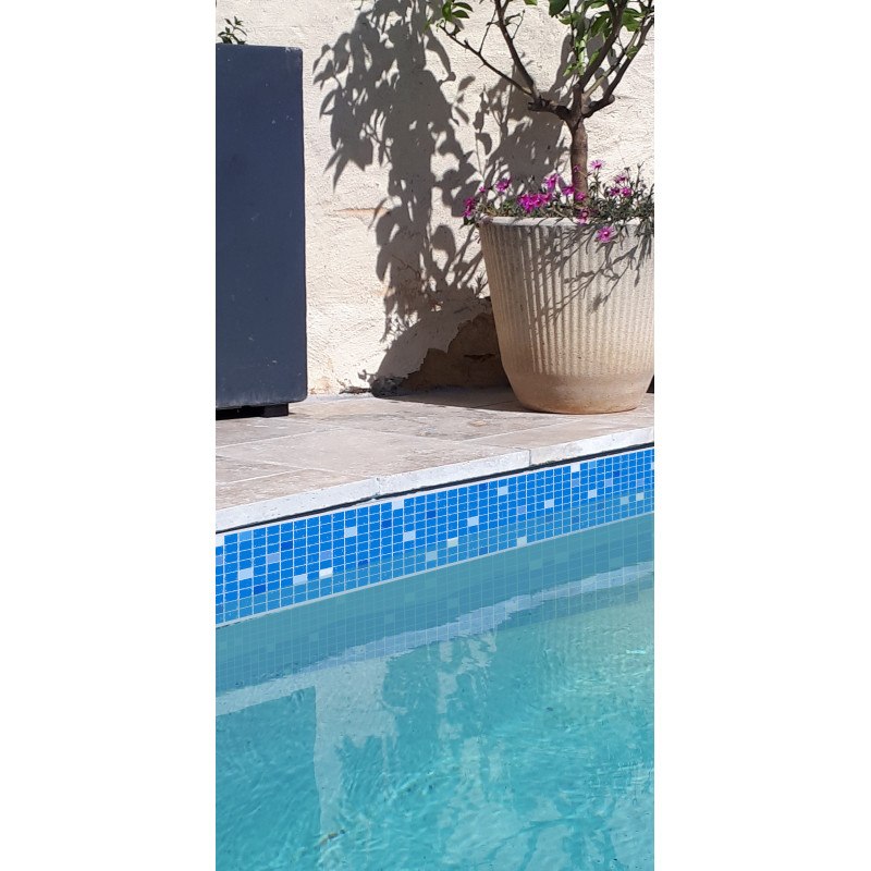 Adhesive Pool Border Blue Mosaïque