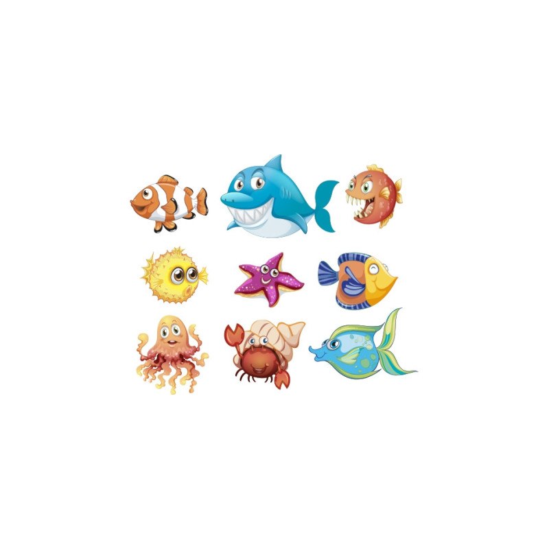 Bunch of 9 pisces - swimming pool decoration