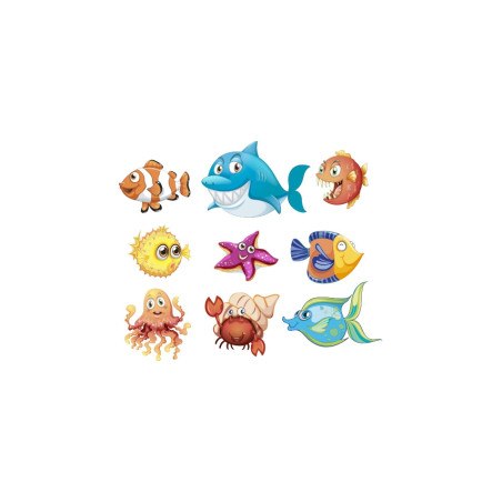 Bunch of 9 pisces - swimming pool decoration