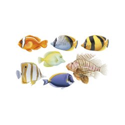 Décoration adhésive piscine LOT DE 4 Poissons fond de piscine