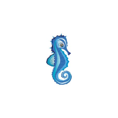 blue seahorse 2 - swimming pool decoration