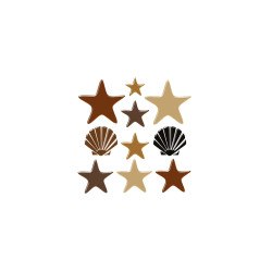 Brown stars and shells - swimming pool decoration
