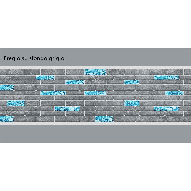 Friso greyline azur adhesivo - Friso para piscina